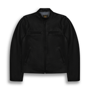 THE LODI - Black Leather Slim Fit - Golden Bear Sportswear