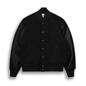 THE ALBANY - Black Melton Wool/Black Leather Classic Fit - Golden Bear Sportswear