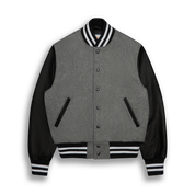 THE ALBANY - Grey Melton Wool/Black Leather Contemporary Fit - Golden Bear Sportswear