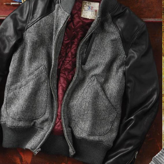 32 BAR BLUES HARRIS TWEED VARSITY JACKET