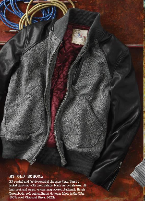 32 BAR BLUES HARRIS TWEED VARSITY JACKET