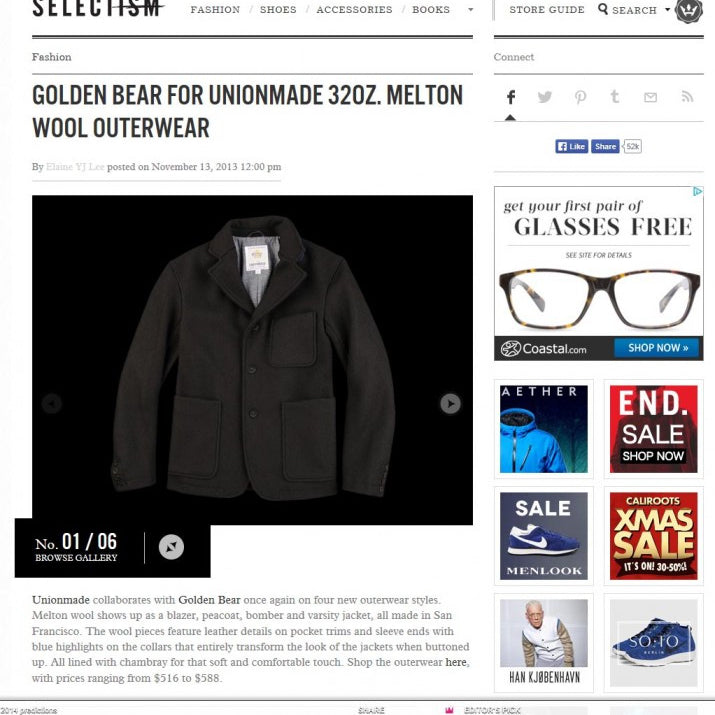 UNIONMADE 32OZ. MELTON COLLECTION