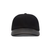 THE RAIDER - Black Melton Wool/Leather Cap