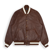 THE LEATHER RALSTON - Coffee Bean Leather Raglan Classic Fit