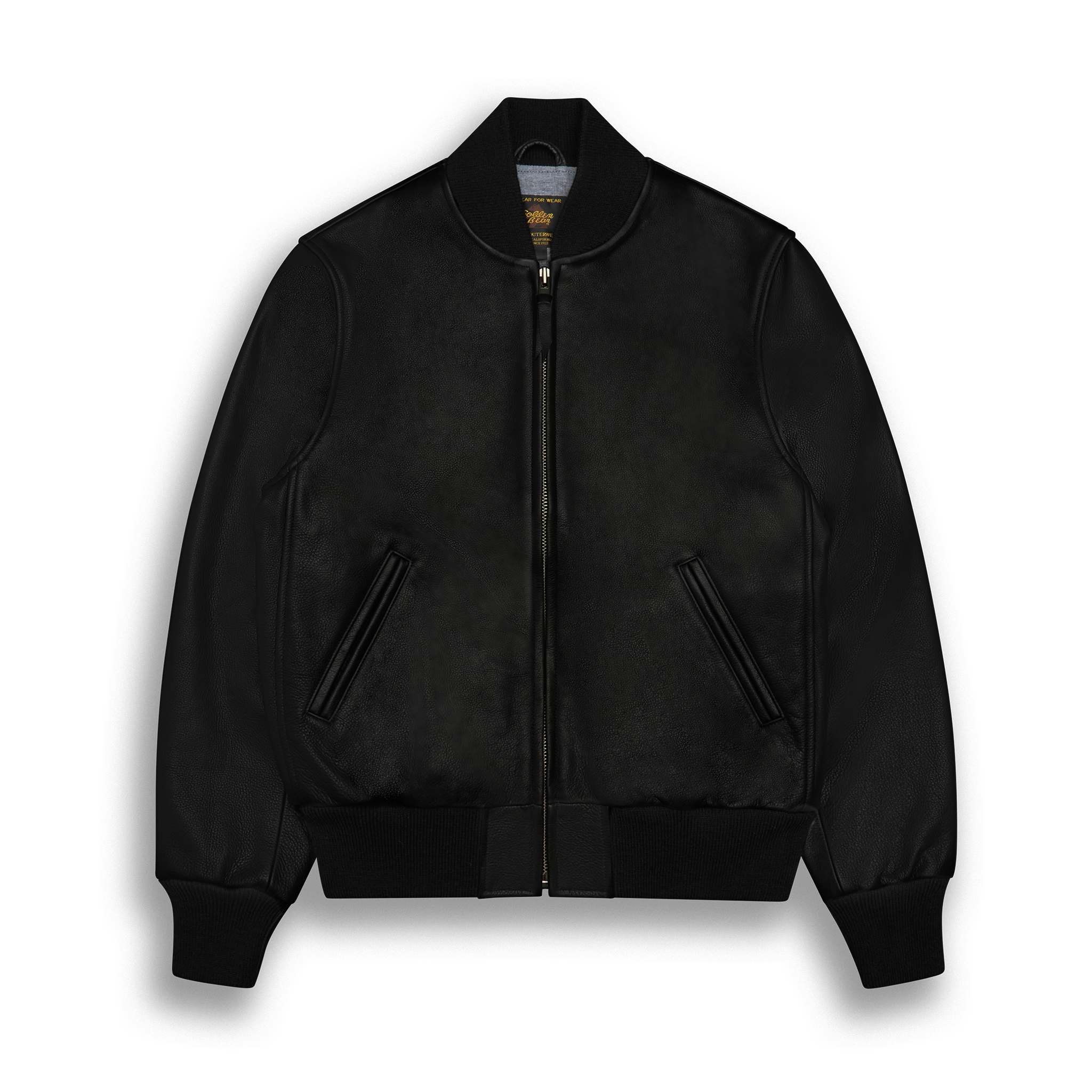 THE ASHBURY - Black Leather Contemporary Fit - Golden Bear Sportswear 
