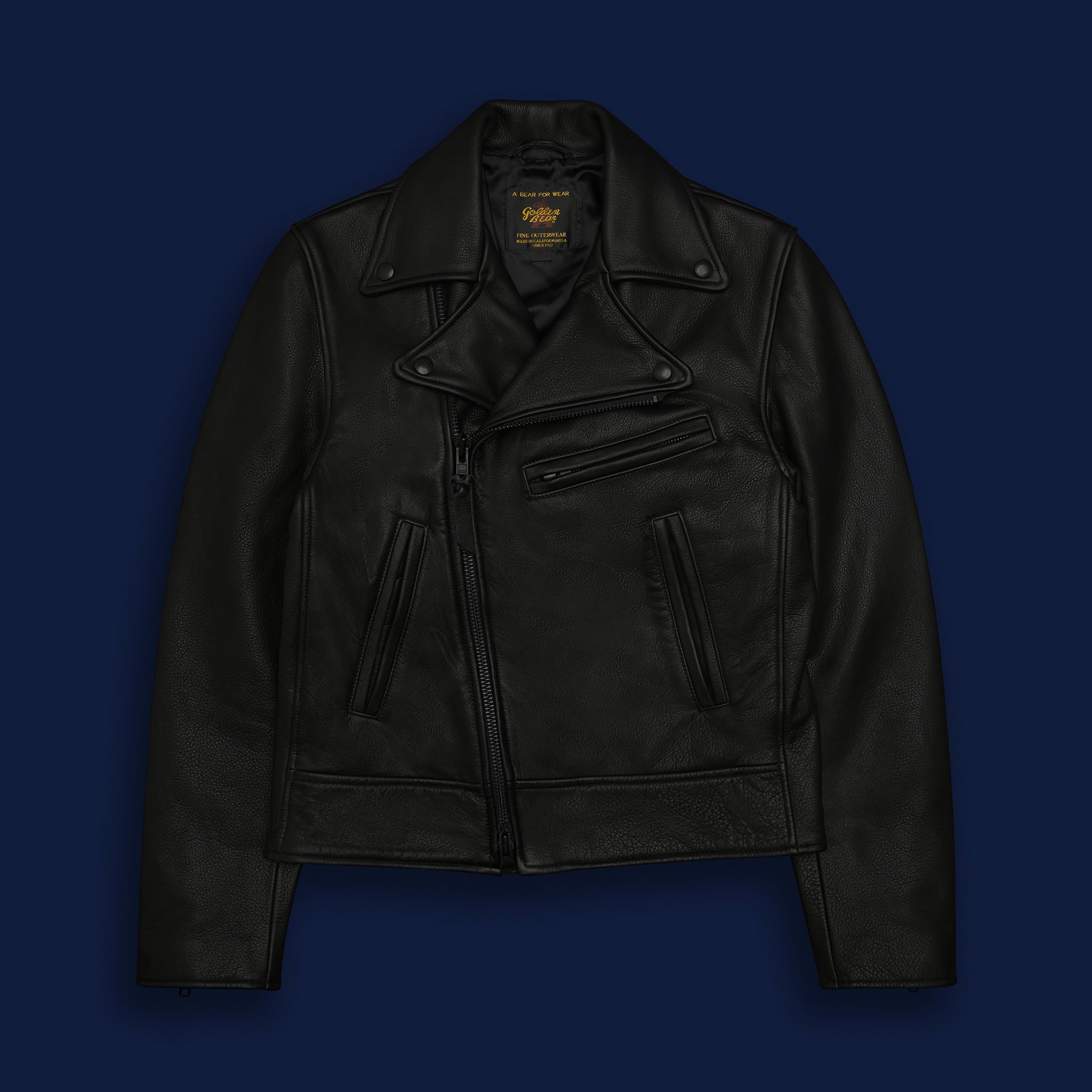 THE BRANNAN - Black Leather Contemporary Fit - Golden Bear Sportswear 