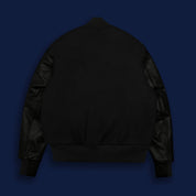 THE ALBANY - Black Melton Wool/Black Leather Contemporary Fit - Golden Bear Sportswear 