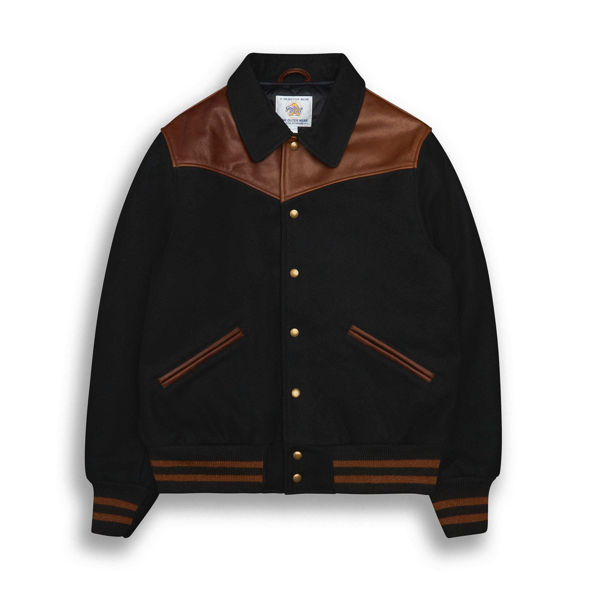 THE LOBOS - Western Varsity Jacket Black/Espresso Classic Fit