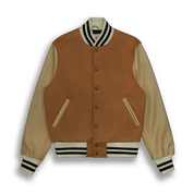 THE ALBANY - Camel Melton Wool/Beige Leather Contemporary Fit - Golden Bear Sportswear 