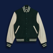 THE ALBANY - Forest Melton Wool/Stone Leather Contemporary Fit - Golden Bear Sportswear 