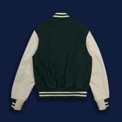 THE ALBANY - Forest Melton Wool/Stone Leather Contemporary Fit - Golden Bear Sportswear 