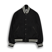 THE PORTOLA - Black Wool/Striped Cuff Contemporary Fit - Golden Bear Sportswear 